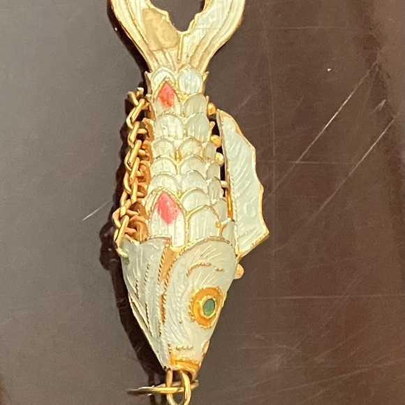 Cloisonne Articulated Koi Fish Pendant - Picture 3 of 4